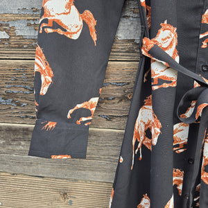 Cotton and Rye - Black Horse Print Dress