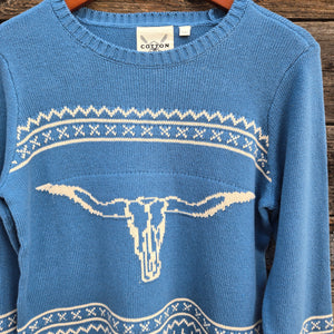 Cotton and Rye - Longhorn Sweater - Blue
