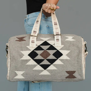 Southwestern Duffle - Taupe, Grey,Black & Brown