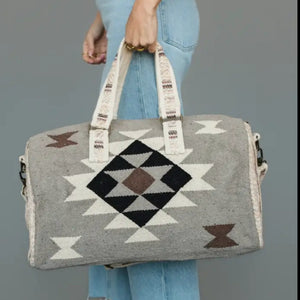 Southwestern Duffle - Taupe, Grey,Black & Brown