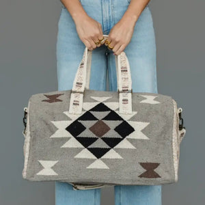 Southwestern Duffle - Taupe, Grey,Black & Brown
