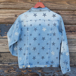 Blue B - Jean Jacket with Sequin and Printed Stars