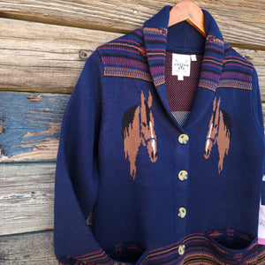 Cotton and Rye - Horse and Horseshoe Cardigan - Navy