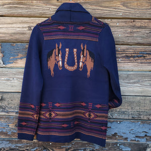 Cotton and Rye - Horse and Horseshoe Cardigan - Navy