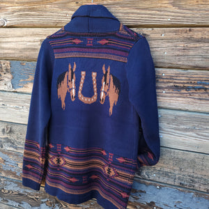 Cotton and Rye - Horse and Horseshoe Cardigan - Navy