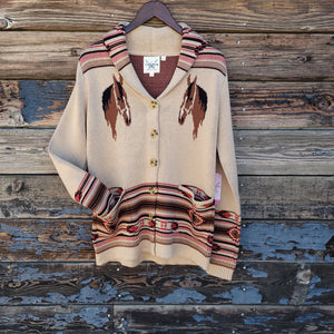 Cotton and Rye - Horse and Horseshoe Cardigan - Tan