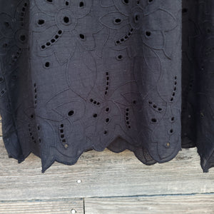 Lovestitch - Black Eyelet 3/4 Sleeve Blouse