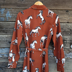 Cotton and Rye - Brown Horse Print Dress