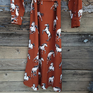 Cotton and Rye - Brown Horse Print Dress