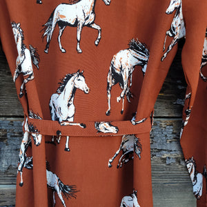 Cotton and Rye - Brown Horse Print Dress