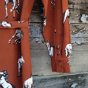 Cotton and Rye - Brown Horse Print Dress