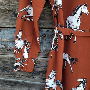 Cotton and Rye - Brown Horse Print Dress