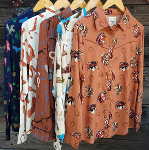 Cotton and Rye - Horses and Horseshoes Western Blouse