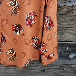 Cotton and Rye - Horses and Horseshoes Western Blouse