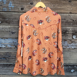 Cotton and Rye - Horses and Horseshoes Western Blouse