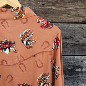 Cotton and Rye - Horses and Horseshoes Western Blouse