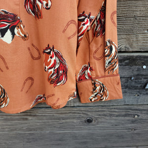 Cotton and Rye - Horses and Horseshoes Western Blouse