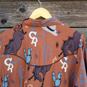 Cotton and Rye - Brown Western Print Blouse