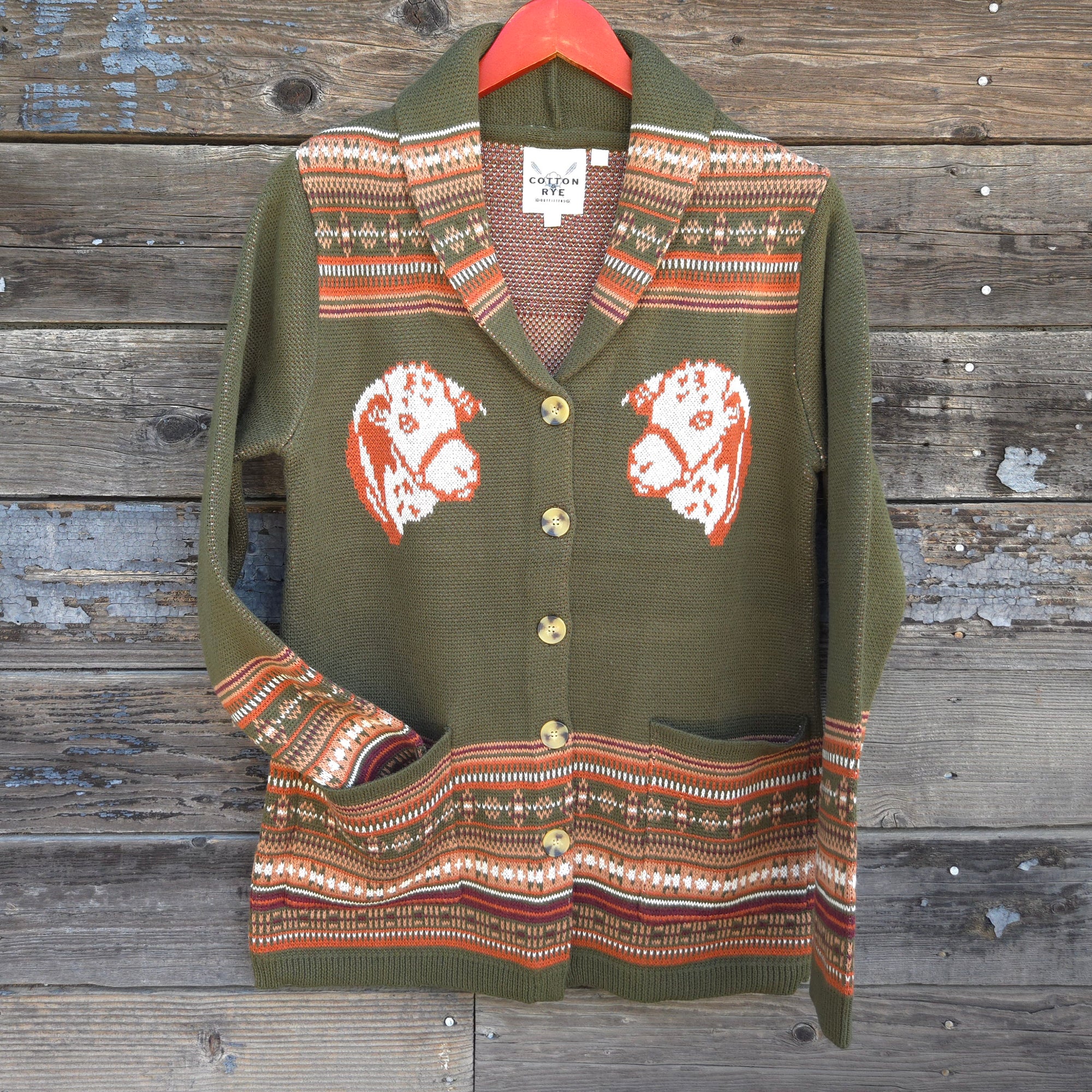 Cotton and Rye - Vintage Hereford Cardigan - Green