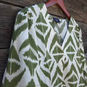 GiGio - Green and White 3/4 Sleeve Blouse