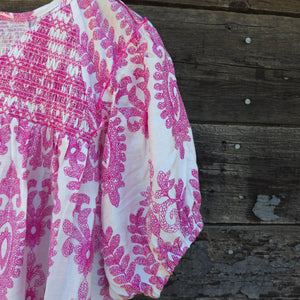 GiGio - Pink and White Short Sleeve Blouse