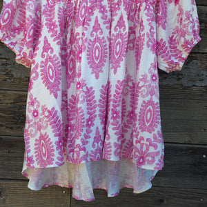 GiGio - Pink and White Short Sleeve Blouse