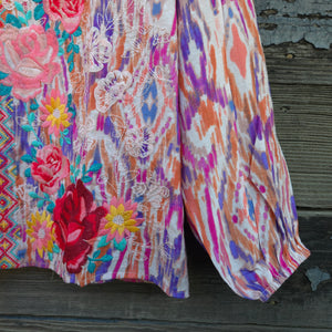 Savanna Jane - Pink Long Sleeved Floral Embroidered Blouse