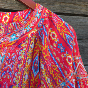 Savanna Jane - Red Southwestern Printed Blouse