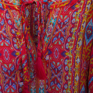 Savanna Jane - Red Southwestern Printed Blouse