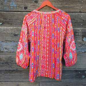 Savanna Jane - Red Southwestern Printed Blouse