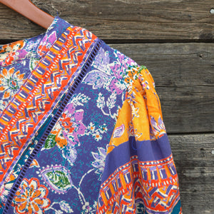 Angie - Floral Printed Flowy Blouse