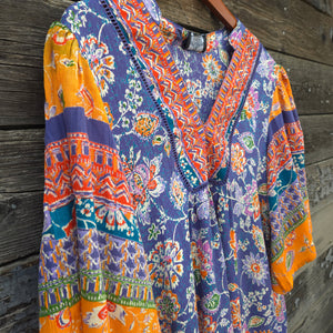 Angie - Floral Printed Flowy Blouse