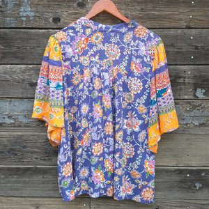 Angie - Floral Printed Flowy Blouse