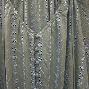 Angie - Eyelet Top - Sage Green