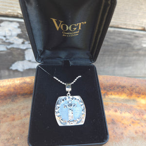 Vogt - Silver Rose Blossom Cross Necklace