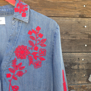 Dear John - Bertin Dress - Tencel Blue with Embroidery