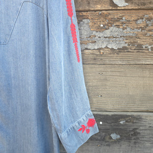 Dear John - Bertin Dress - Tencel Blue with Embroidery