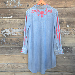 Dear John - Bertin Dress - Tencel Blue with Embroidery