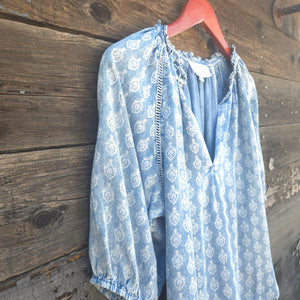 Dear John - Costa Blouse - Tencel Blue Tulip