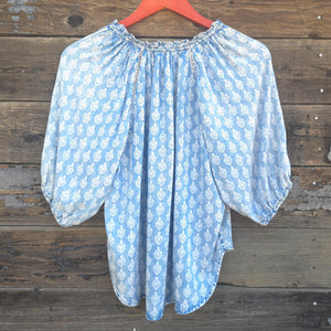 Dear John - Costa Blouse - Tencel Blue Tulip