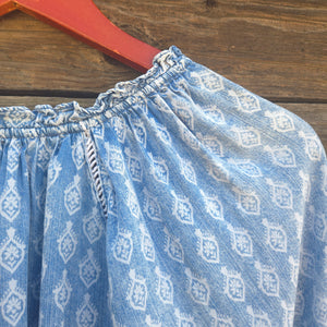 Dear John - Costa Blouse - Tencel Blue Tulip