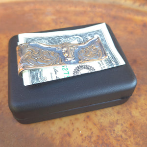 Vogt - Silver Silhouetted Longhorn Money Clip