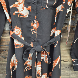 Cotton and Rye - Black Horse Print Dress