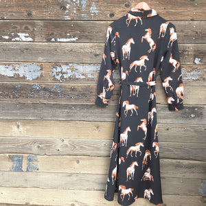 Cotton and Rye - Black Horse Print Dress