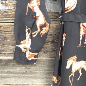 Cotton and Rye - Black Horse Print Dress