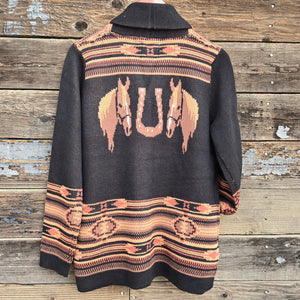 Cotton and Rye - Vintage Horse and Horseshoe Cardigan - Black