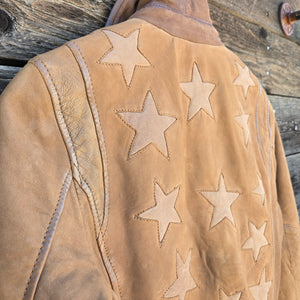 Star Spangled Leather Jacket - Cognac Nubuck