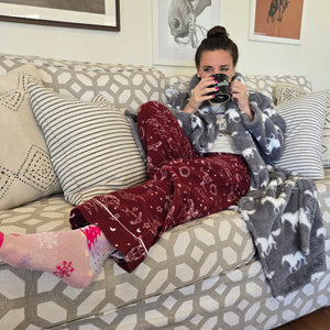 PJ Salvage - Hold Your Horses Flannel Pants - Port