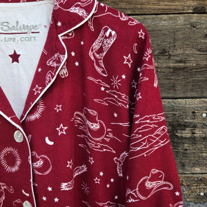 PJ Salvage - Hold Your Horses Flannel Set - Port