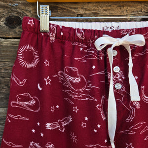 PJ Salvage - Hold Your Horses Flannel Pants - Port